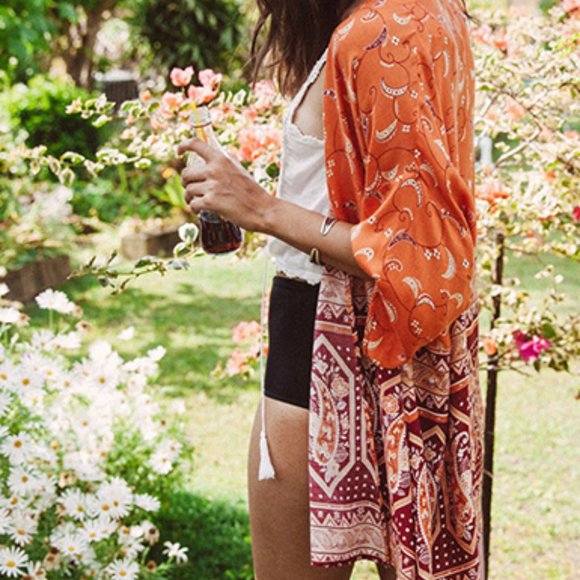 ARNHEM Sugar Orange Longline Kimono Duster - Picture 7 of 11